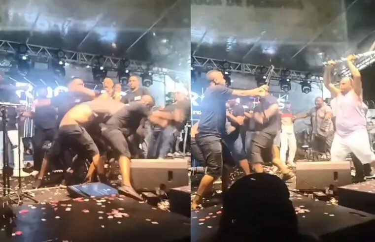 😱 Vídeo: Integrantes de Psirico e Samba Trator se envolvem em briga generalizada no palco